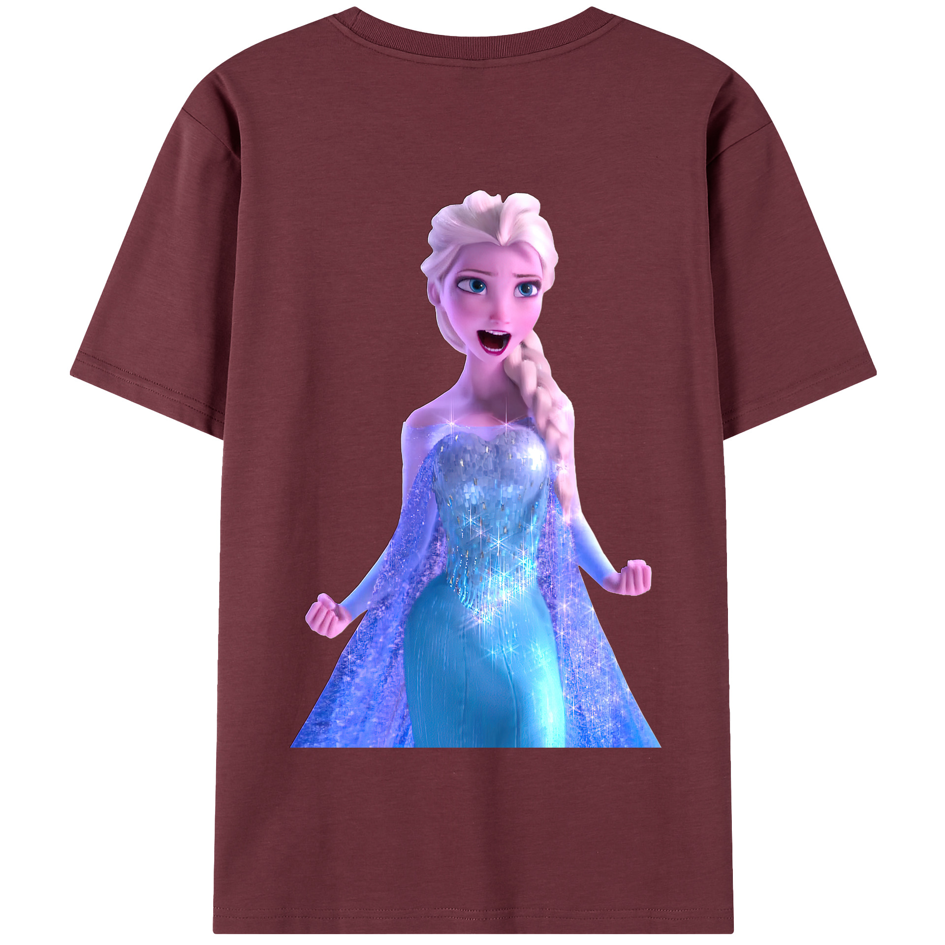 （画像用） アナと雪の女王 アンナ エルサ Frozen Anna Elsa 綿100％半袖Tシャツ（背面プリント）